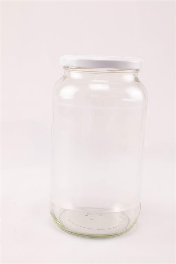 Opbevaringsglas med hvidt skruelåg, 1 liter